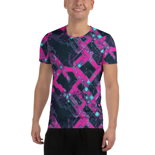 Pink Protocol on a Men's Athletic T-Shirt