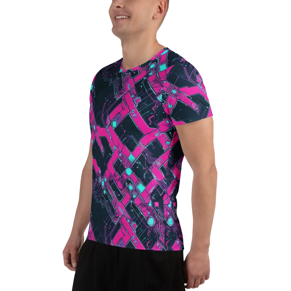 Pink Protocol on Men's Athletic T-Shirt — Left