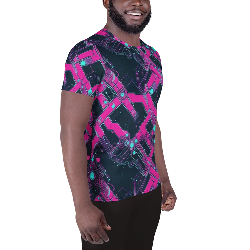 Pink Protocol on Men's Athletic T-Shirt — Right