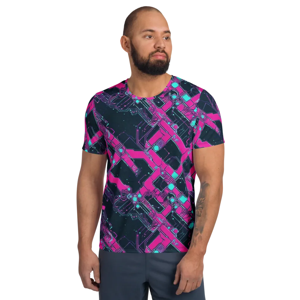 Pink Protocol on Men's Athletic T-Shirt — Front