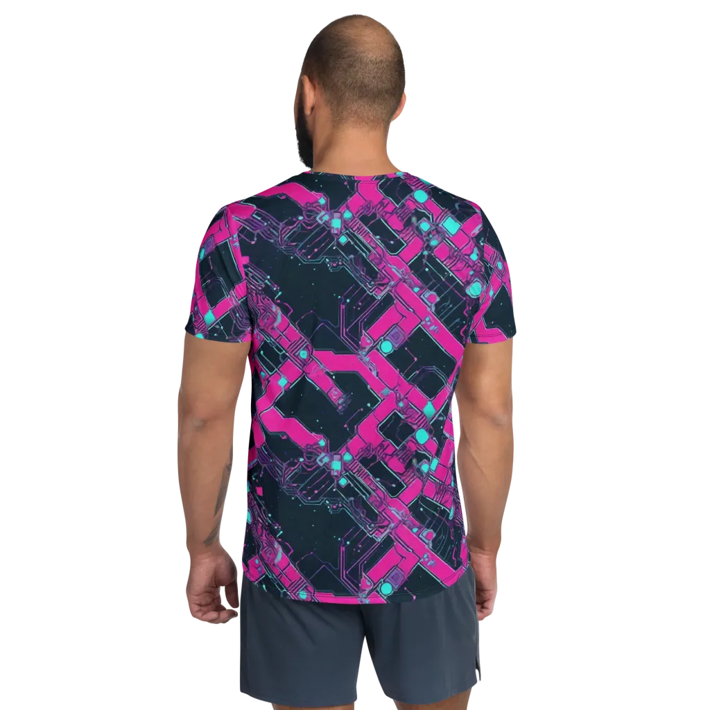 Pink Protocol on Men's Athletic T-Shirt — Back
