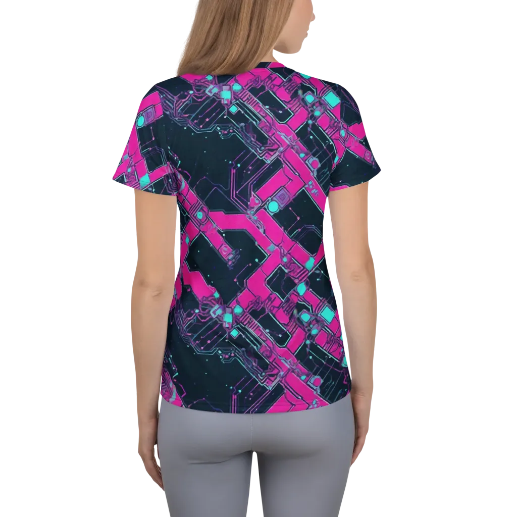 Pink Protocol on Women's Athletic T-Shirt — Back