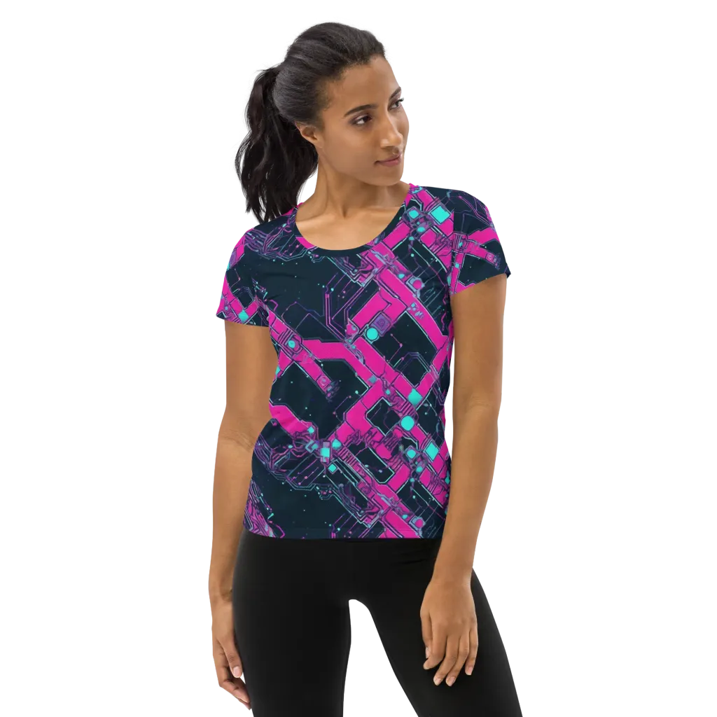 Pink Protocol on Women's Athletic T-Shirt — Front