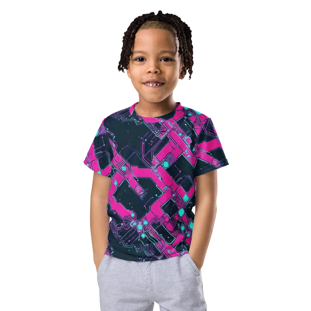 Pink Protocol on Kids Crew Neck T-Shirt — Front