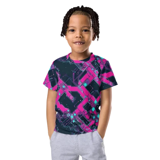 Pink Protocol on a Kids Crew Neck T-Shirt