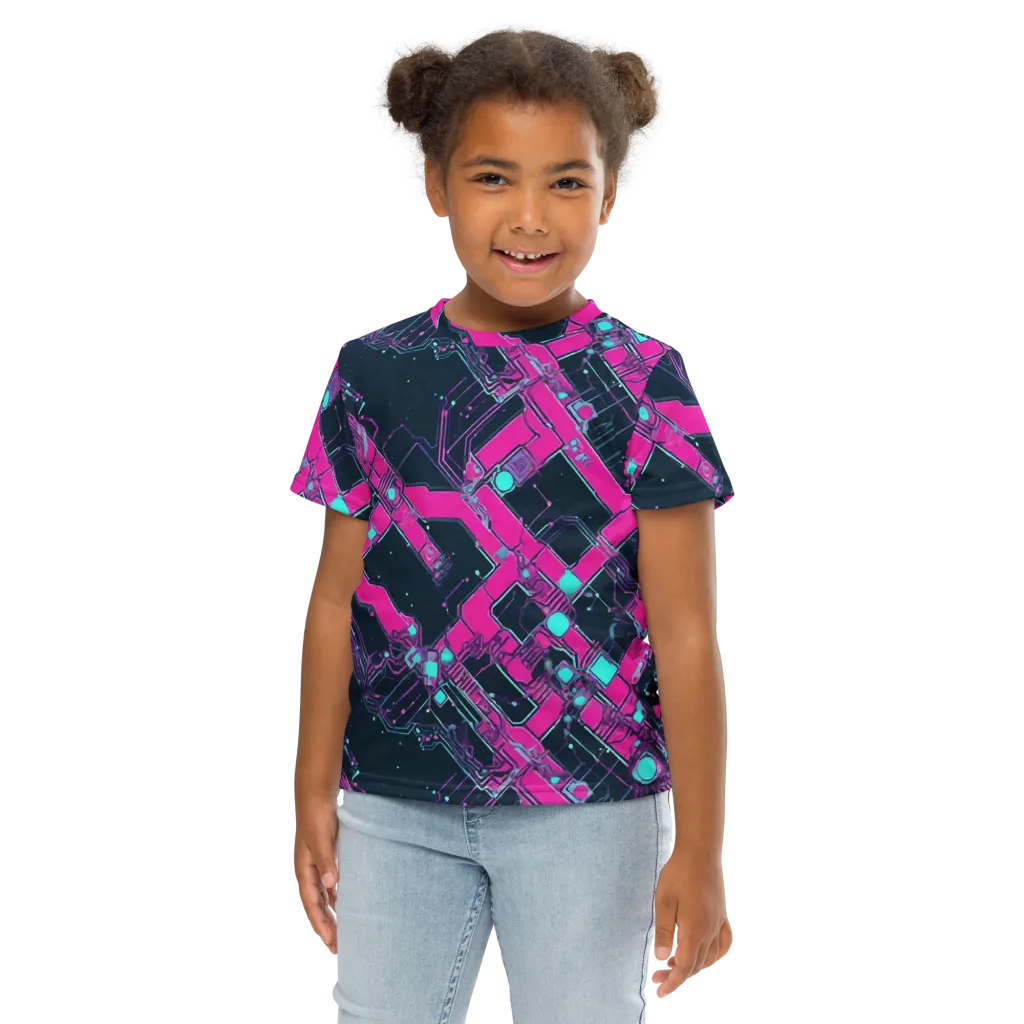 Pink Protocol on Kids Crew Neck T-Shirt — Front