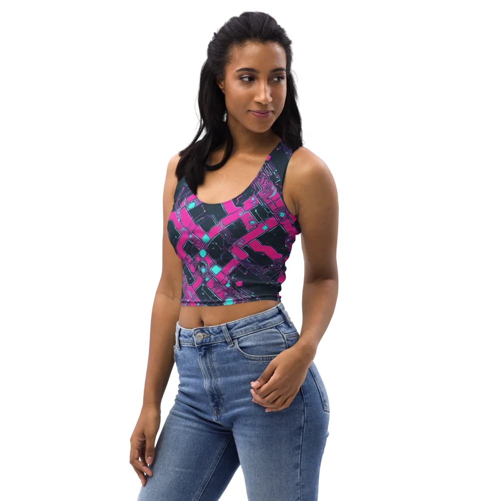 Pink Protocol on Crop Top — Left Front