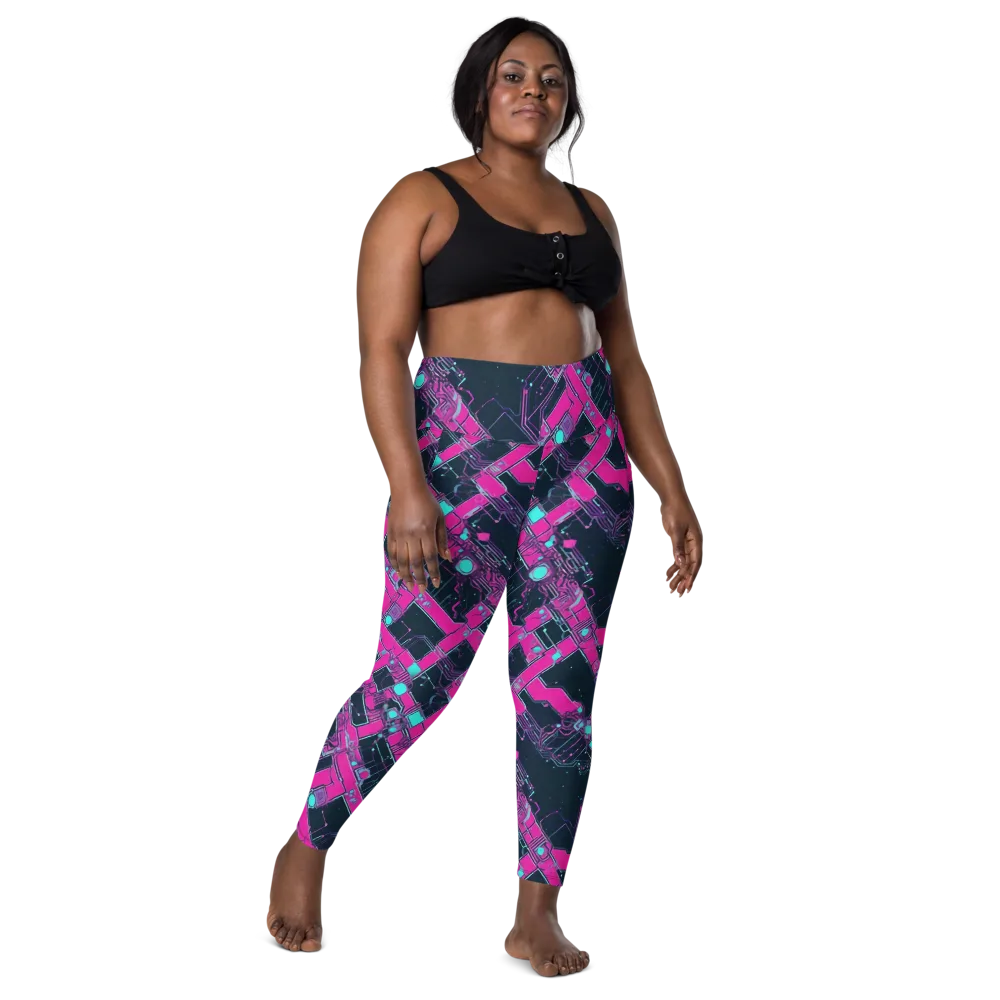Pink Protocol on Leggings with Pockets — Front