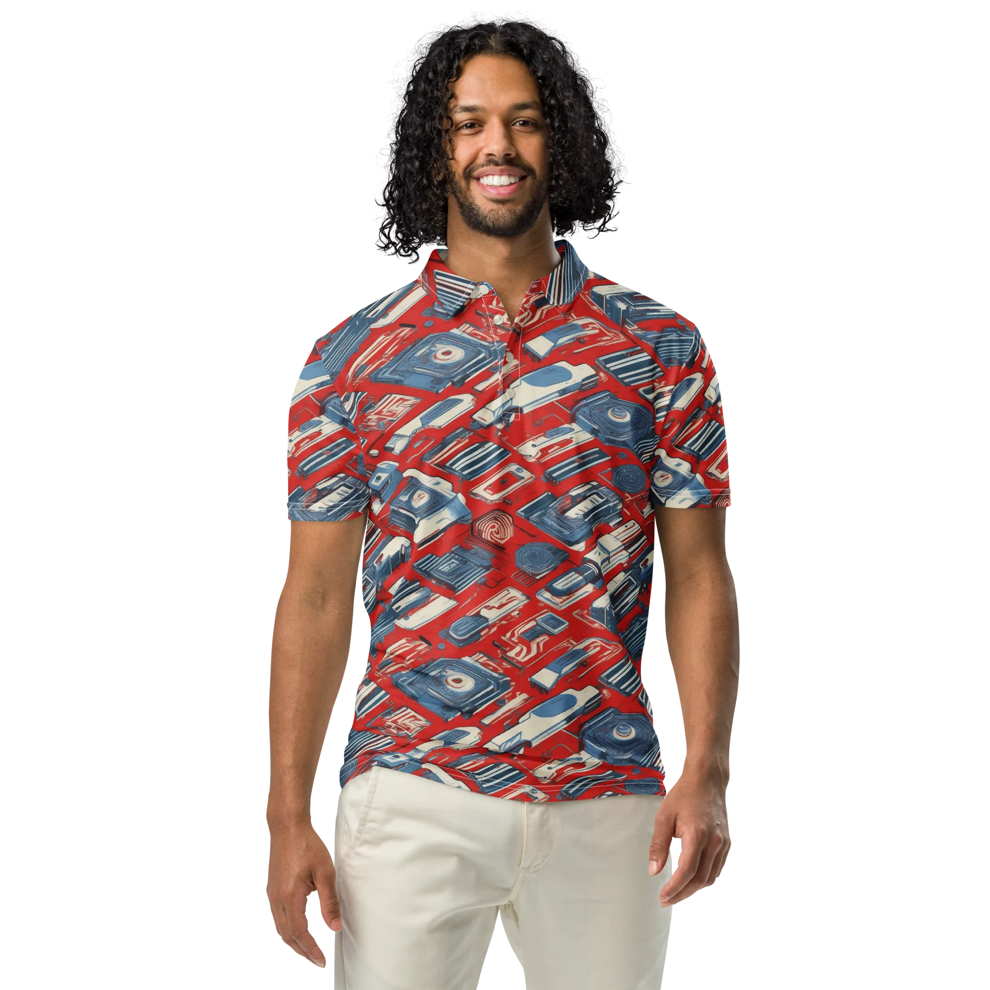 Playback Parade on Men's Slim Fit Polo Shirt — Front