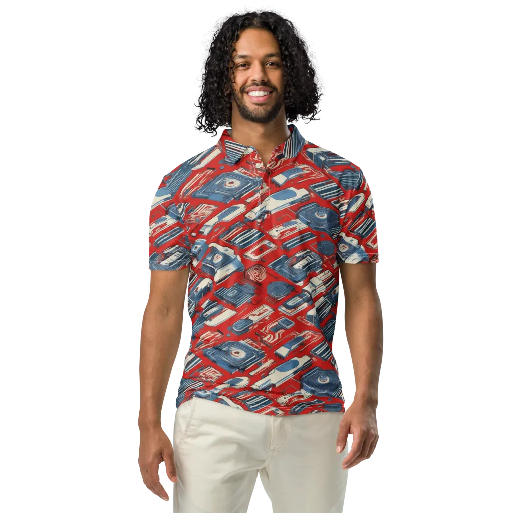 Playback Parade on Men's Slim Fit Polo Shirt — Front