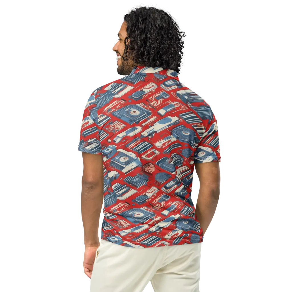 Playback Parade on Men's Slim Fit Polo Shirt — Back