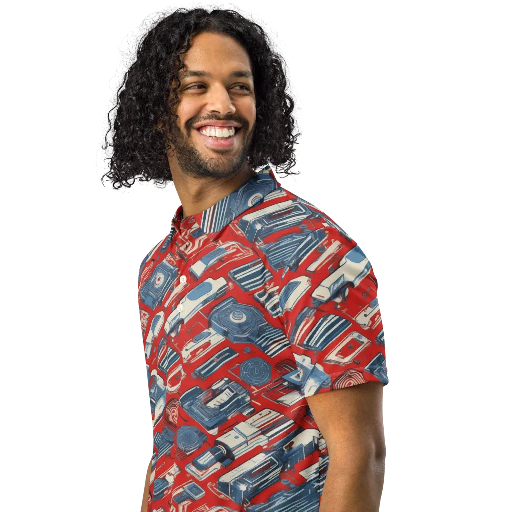 Playback Parade on Men's Slim Fit Polo Shirt — Left Front