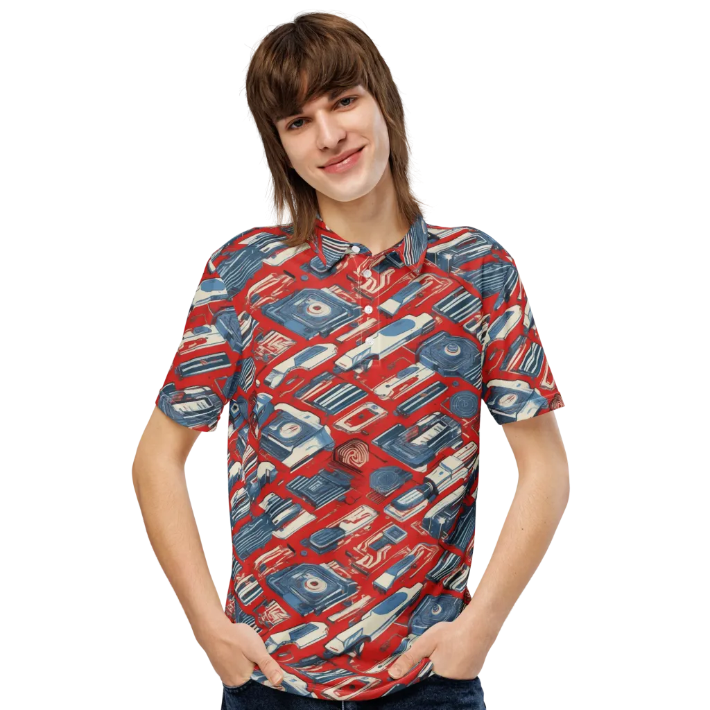 Playback Parade on Men's Slim Fit Polo Shirt — Front