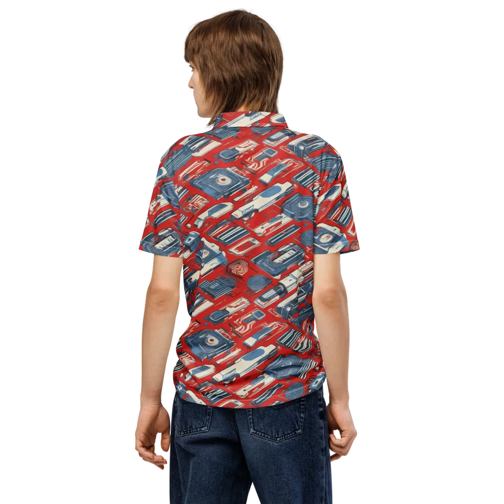 Playback Parade on Men's Slim Fit Polo Shirt — Back