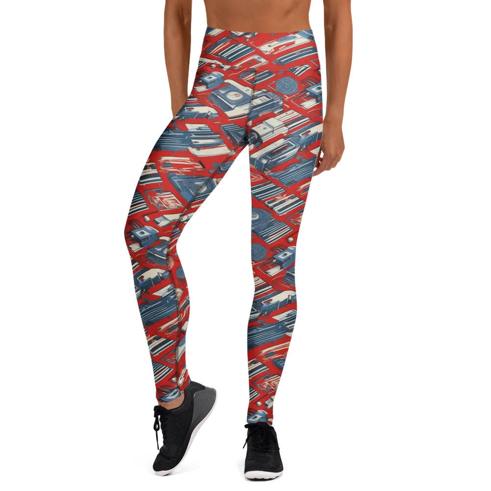 Playback Parade on Yoga Leggings — Front