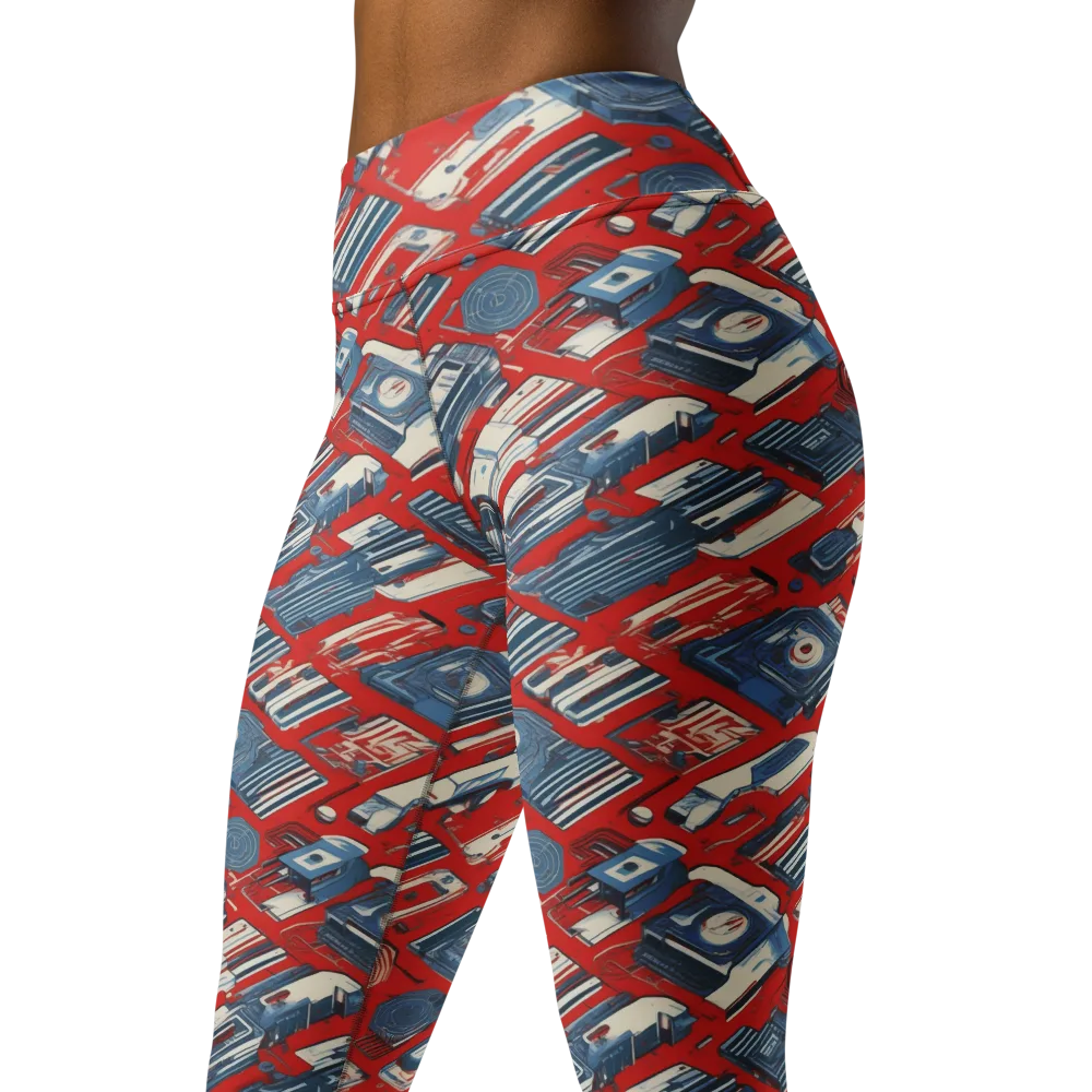 Playback Parade on Yoga Leggings — Left Front