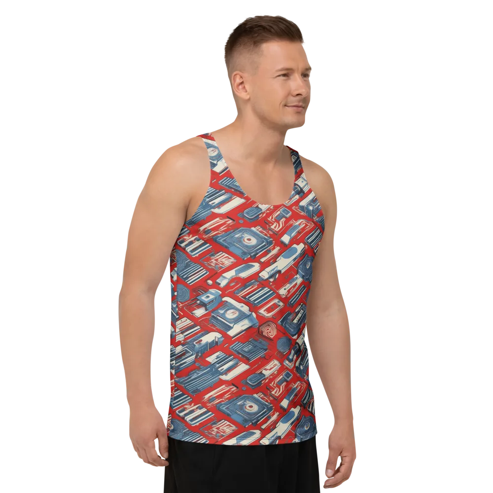 Playback Parade on Men's Tank Top — Right Front