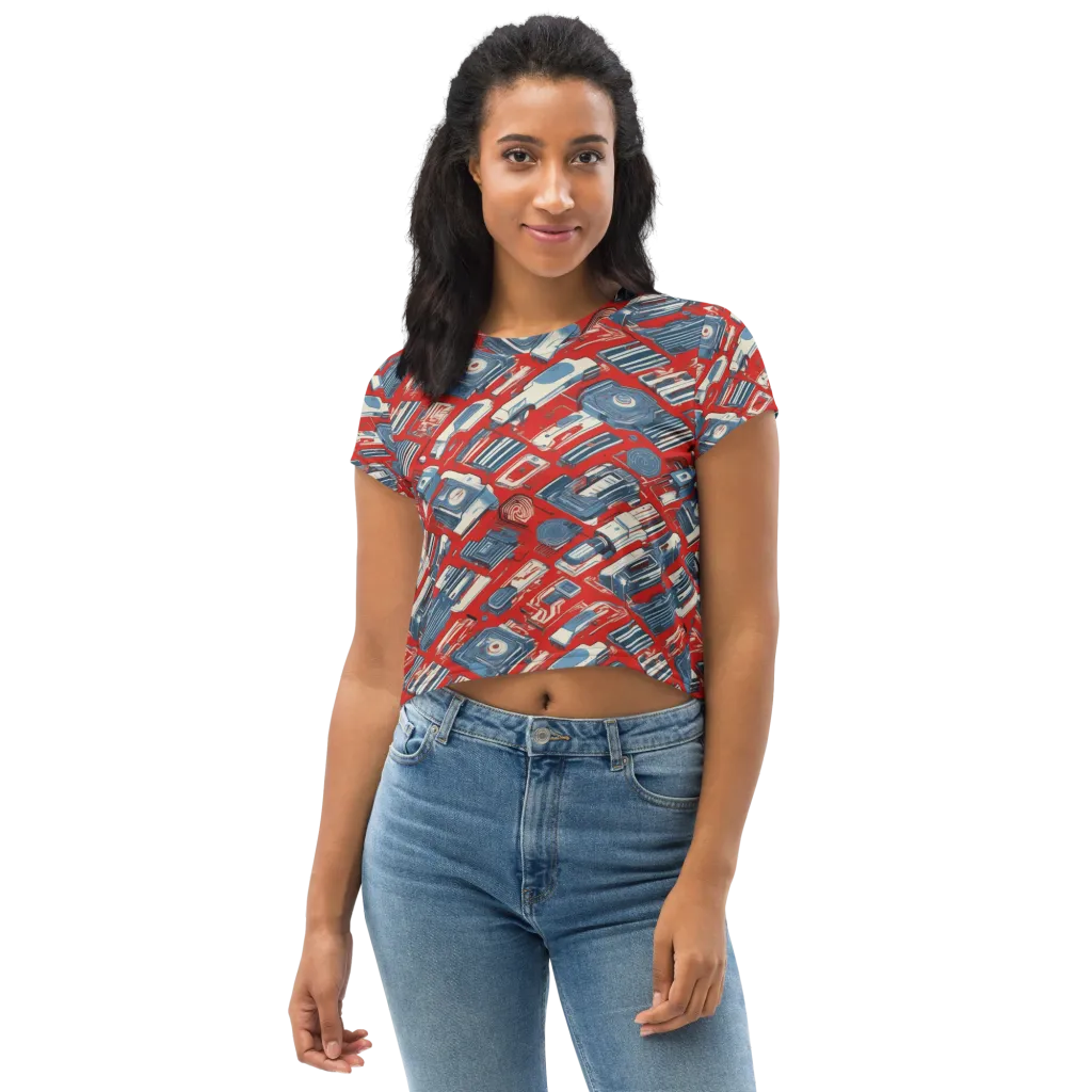 Playback Parade on Crop Tee — Front