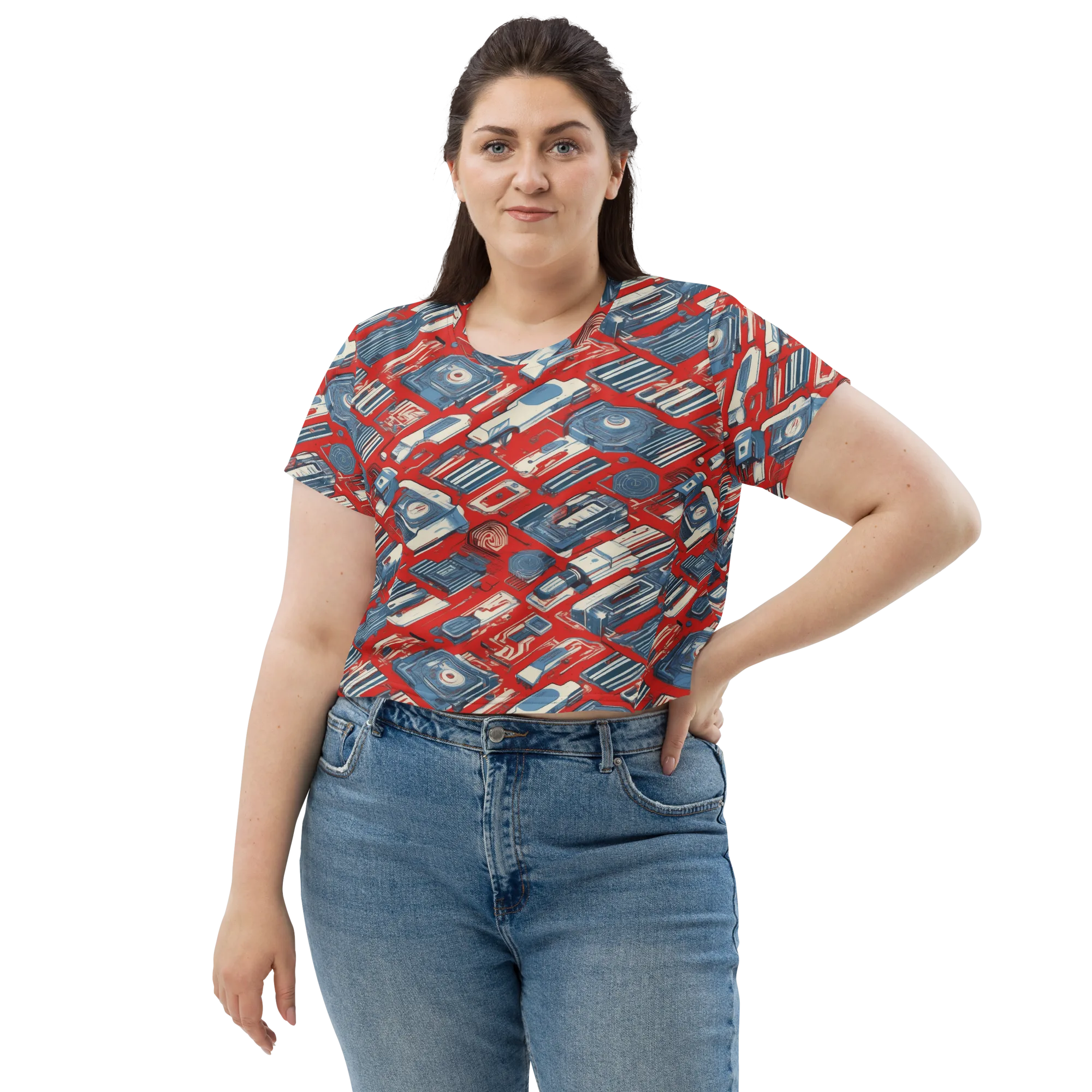 Playback Parade on Crop Tee — Front