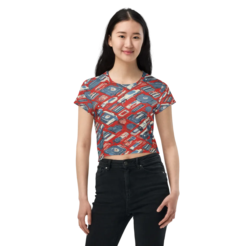 Playback Parade on Crop Tee — Front