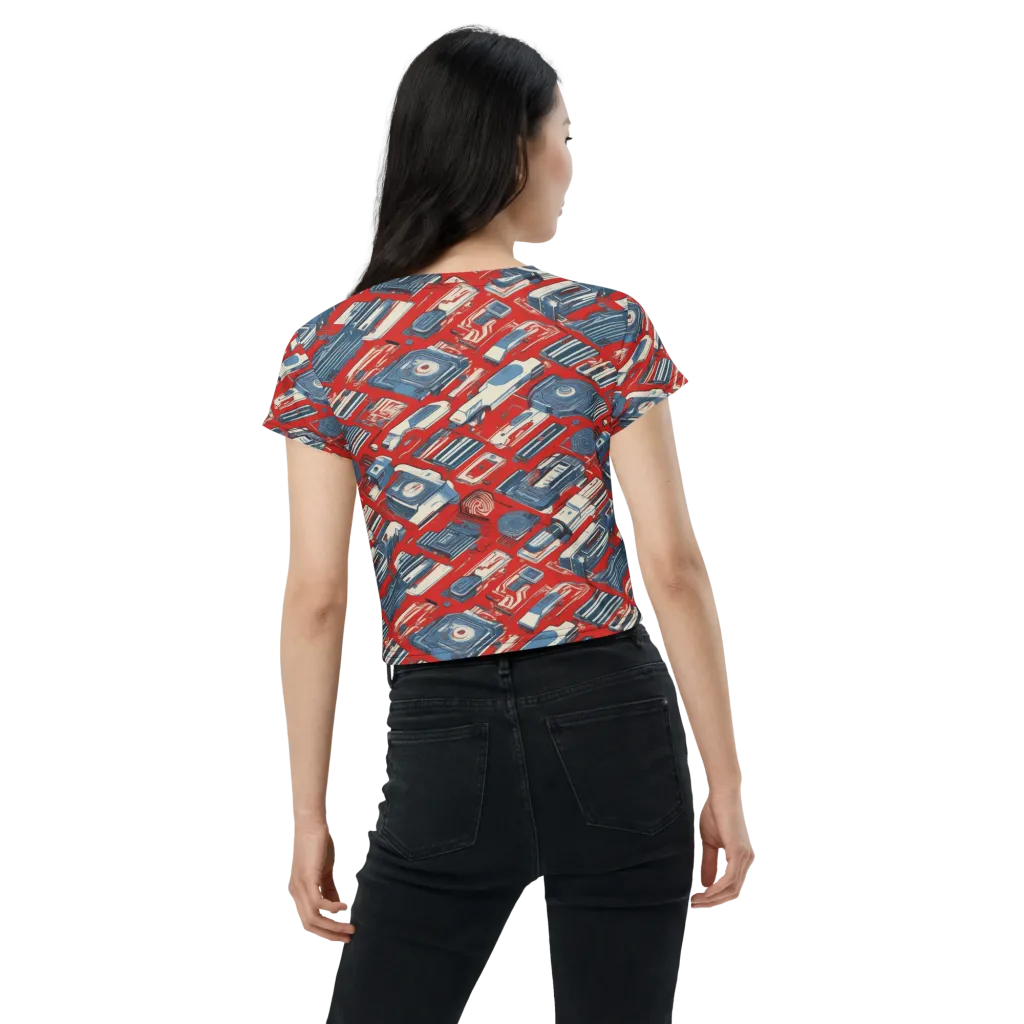 Playback Parade on Crop Tee — Back