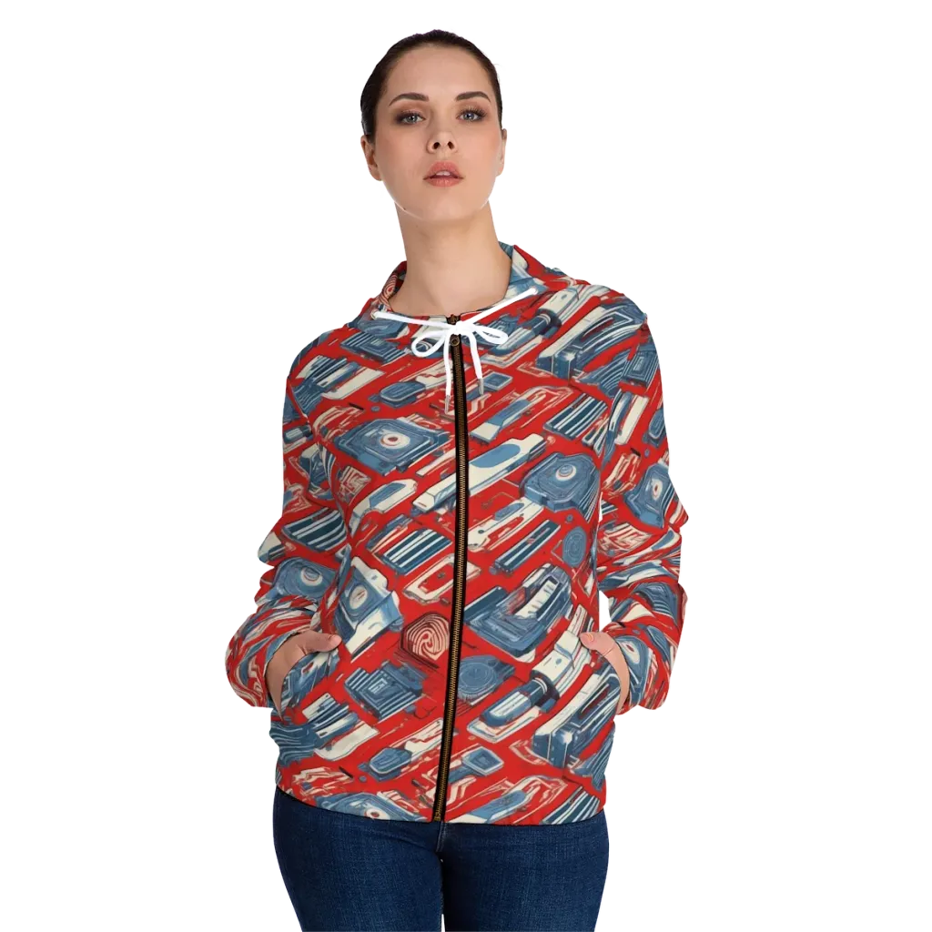 Playback Parade on Women's Full-Zip Hoodie — Front On Person