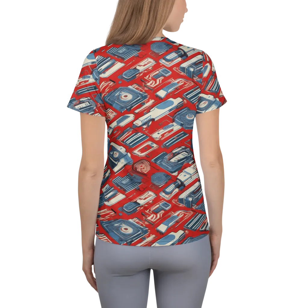 Playback Parade on Women's Athletic T-Shirt — Back