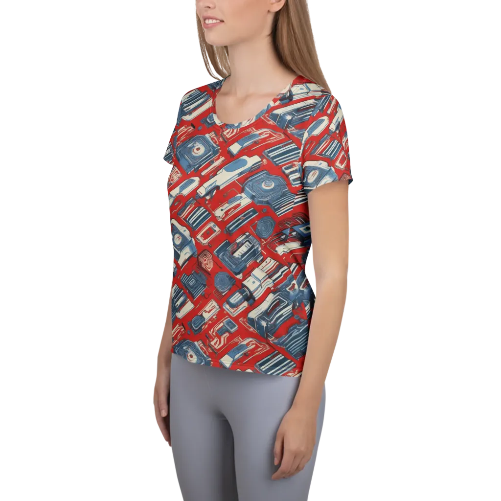 Playback Parade on Women's Athletic T-Shirt — Left