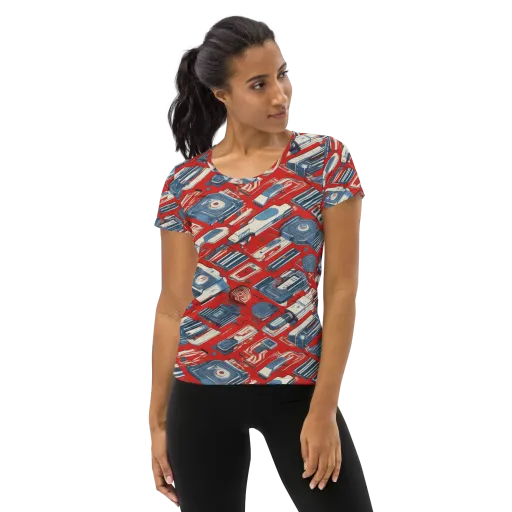 Playback Parade on a Women's Athletic T-Shirt