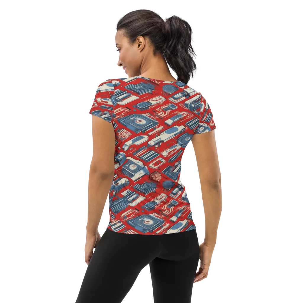 Playback Parade on Women's Athletic T-Shirt — Back
