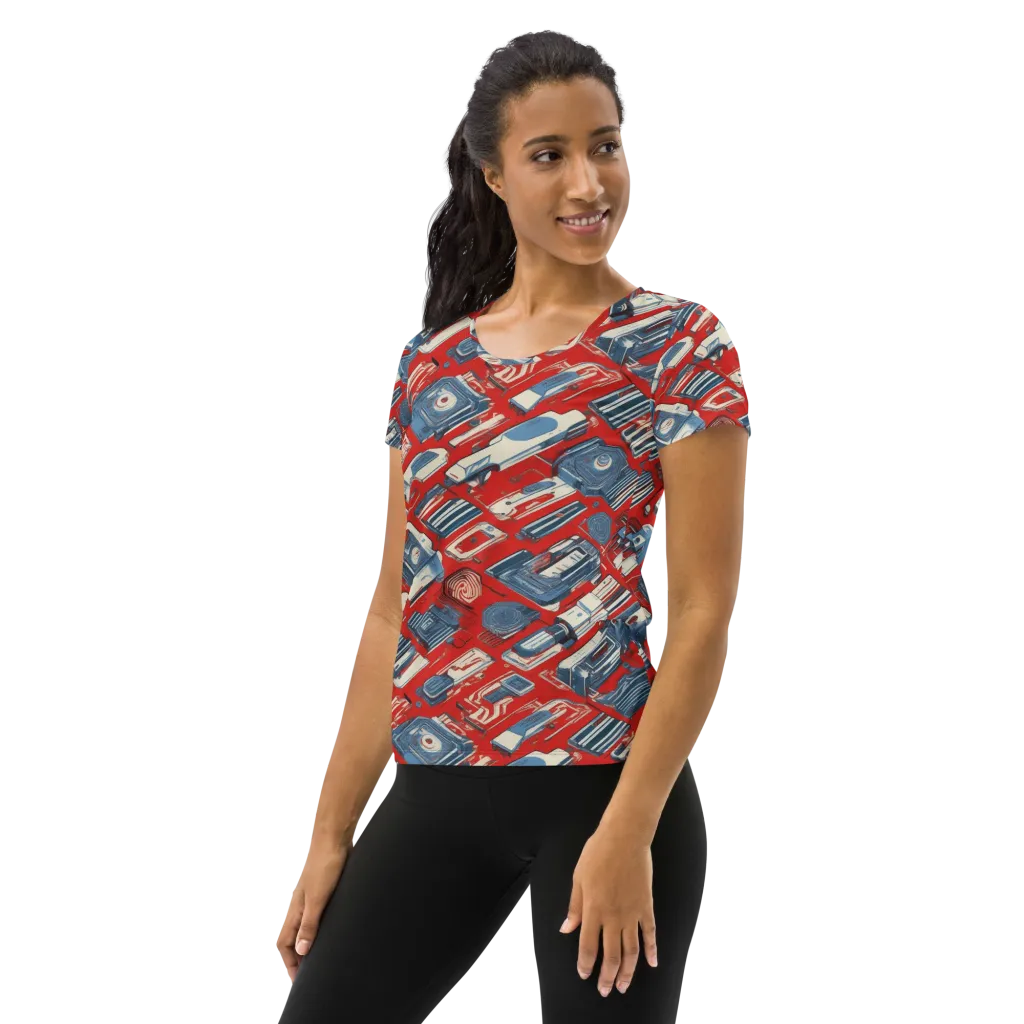 Playback Parade on Women's Athletic T-Shirt — Left