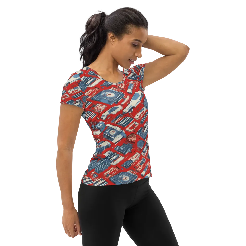 Playback Parade on Women's Athletic T-Shirt — Right