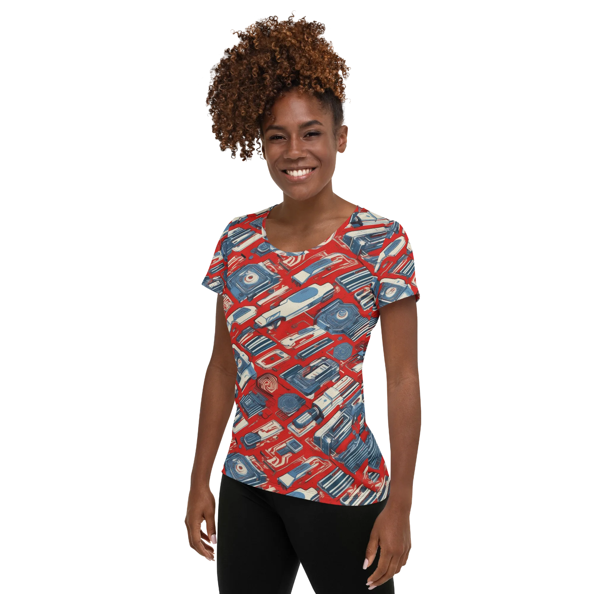 Playback Parade on Women's Athletic T-Shirt — Left