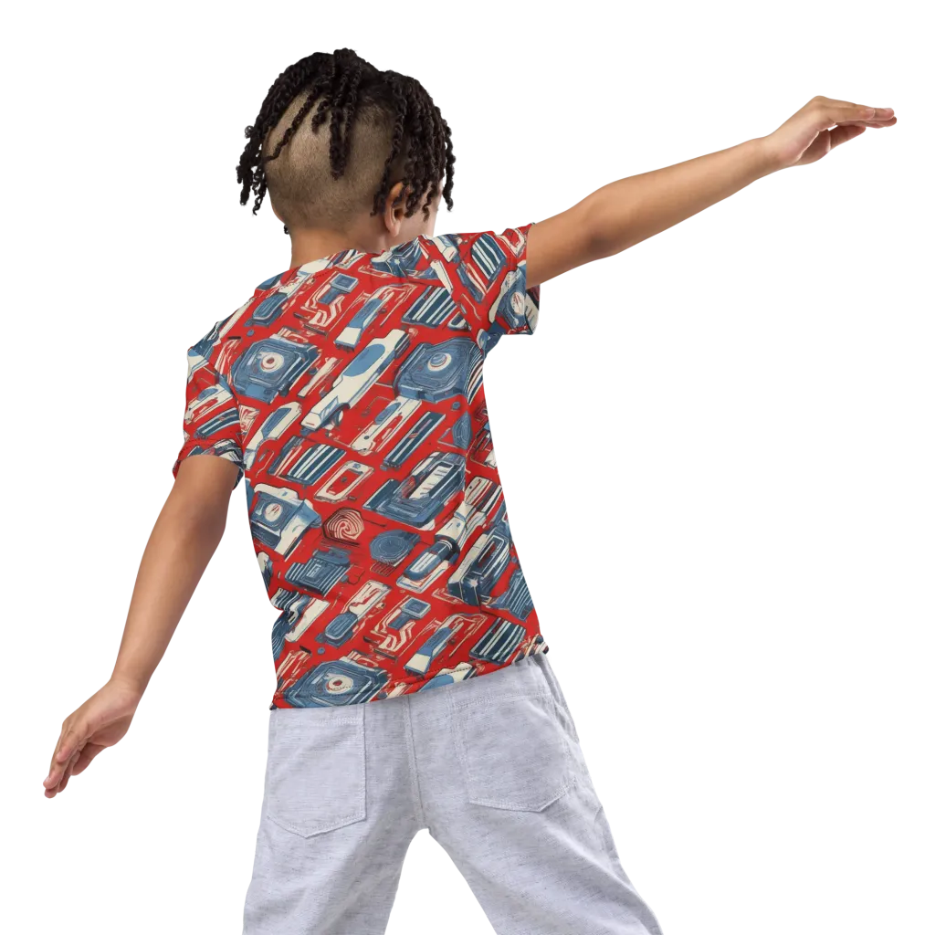Playback Parade on Kids Crew Neck T-Shirt — Back