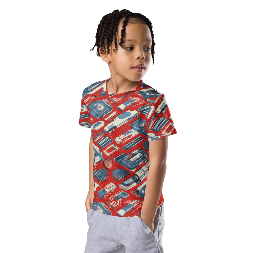 Playback Parade on Kids Crew Neck T-Shirt — Left Front