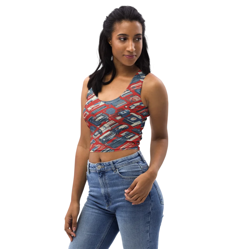 Playback Parade on Crop Top — Left Front