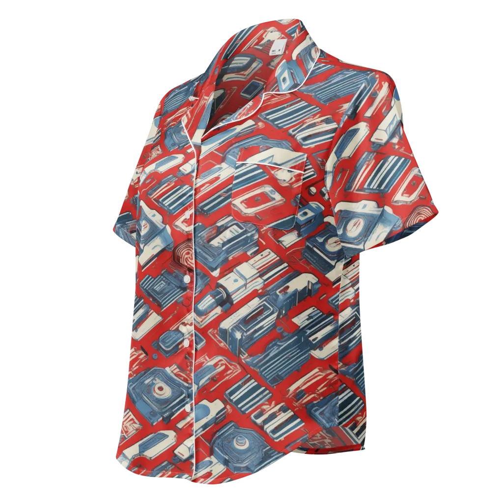 Playback Parade on Women's Short Sleeve Pajama Top — Left Front