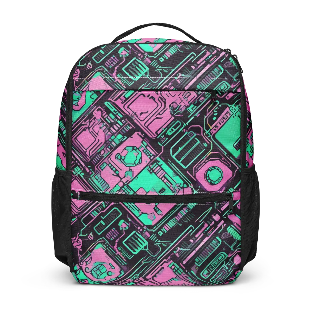 Vaporwave Voltage on Utility Backpack — Front
