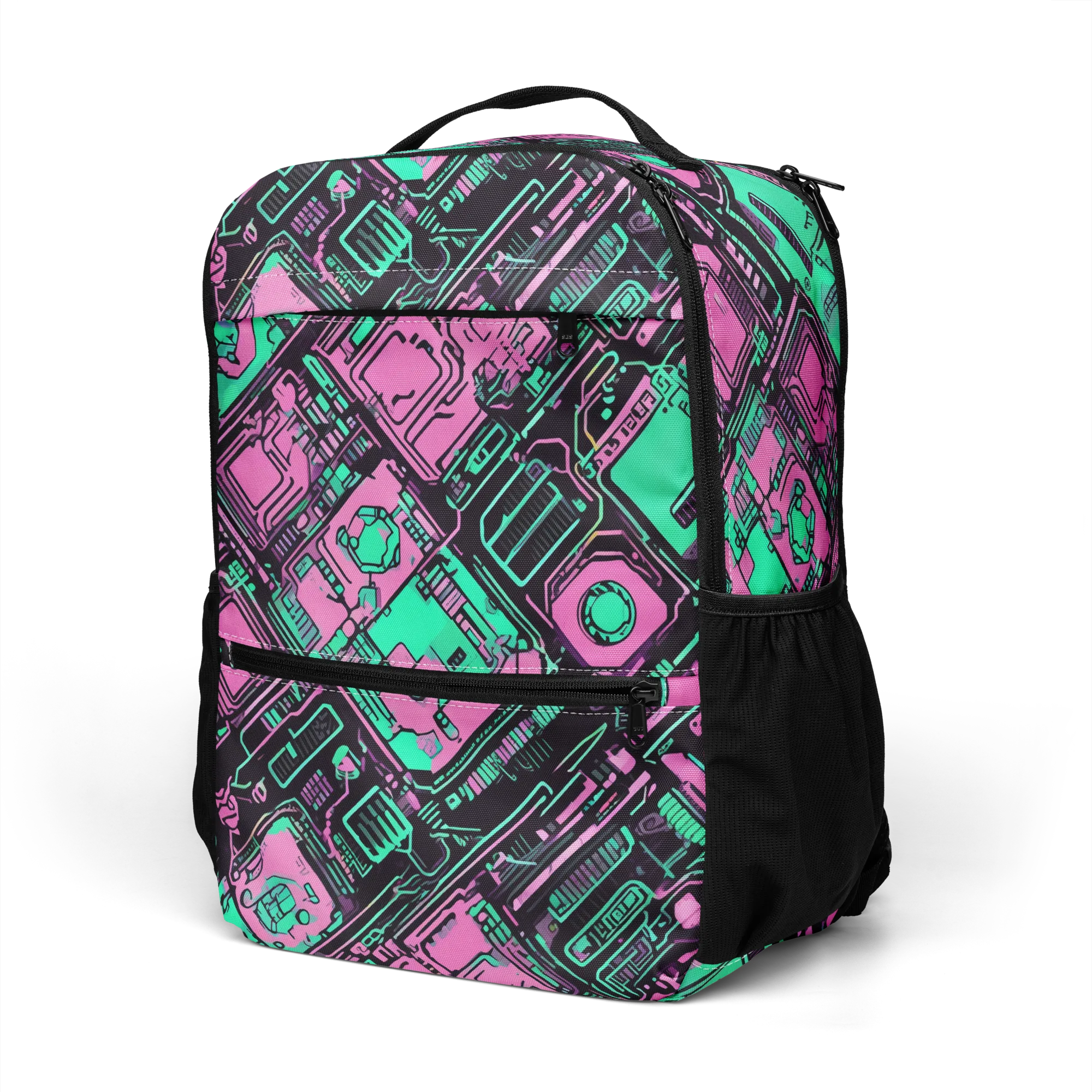 Vaporwave Voltage on Utility Backpack — Left Front
