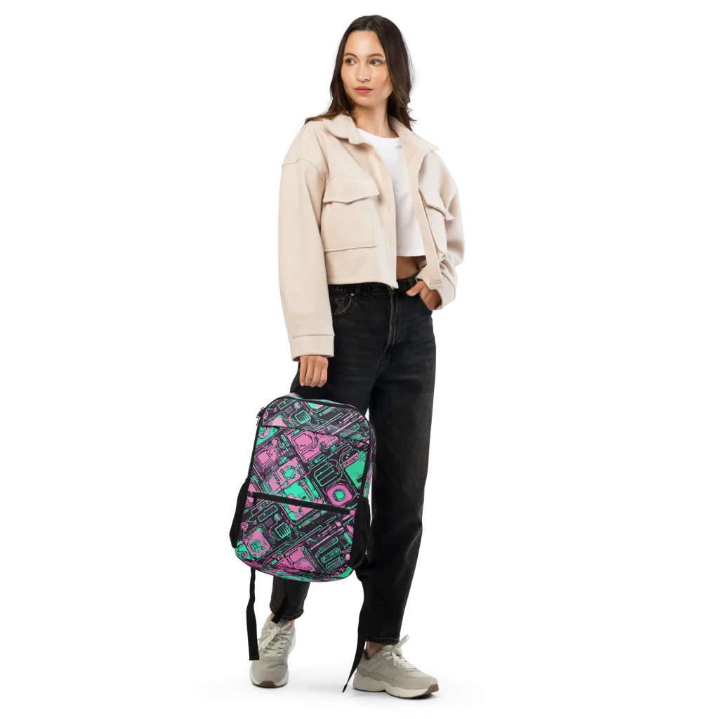 Vaporwave Voltage on Utility Backpack — Front
