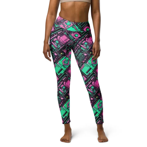 Vaporwave Voltage on a Yoga Leggings