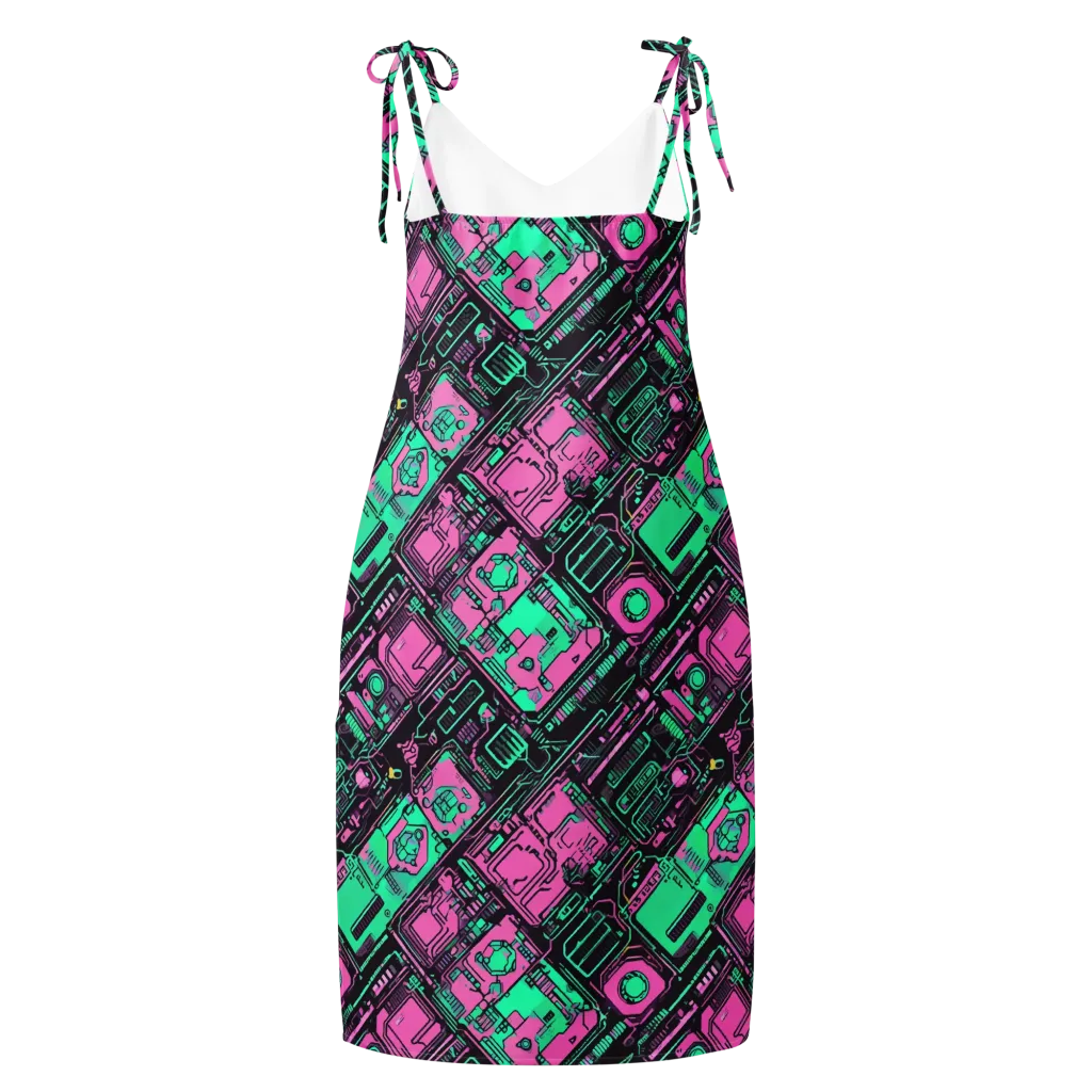 Vaporwave Voltage on Slip Dress — Back