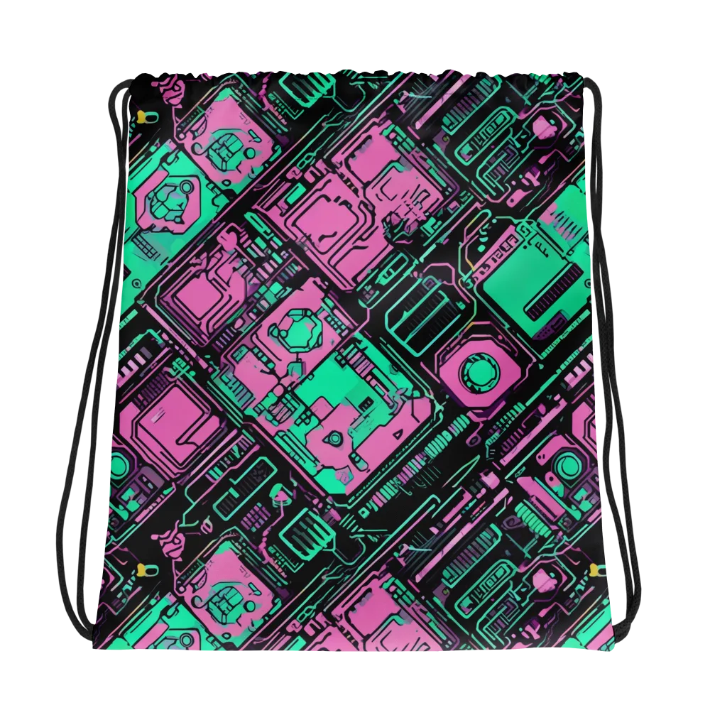Vaporwave Voltage on Drawstring Bag — Photo