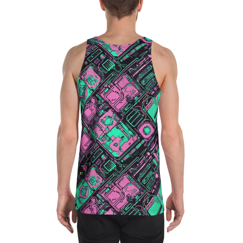 Vaporwave Voltage on Men's Tank Top — Back