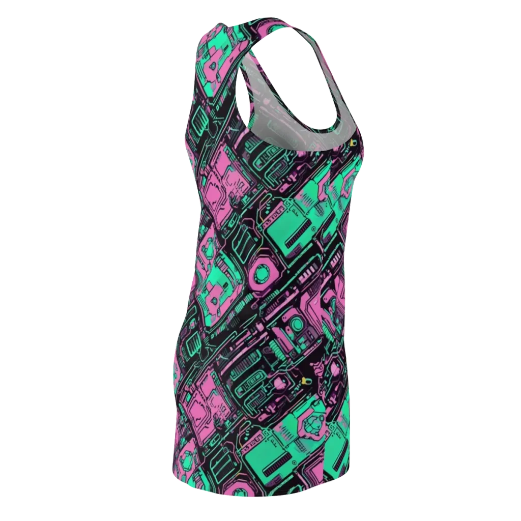 Vaporwave Voltage on Racerback Dress — Back Side