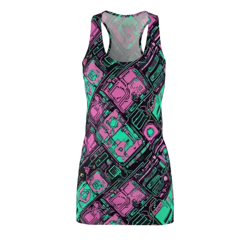 Vaporwave Voltage on a Racerback Dress