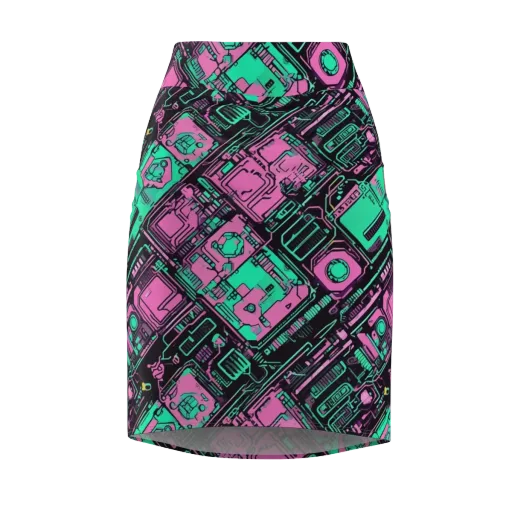 Vaporwave Voltage on a Pencil Skirt