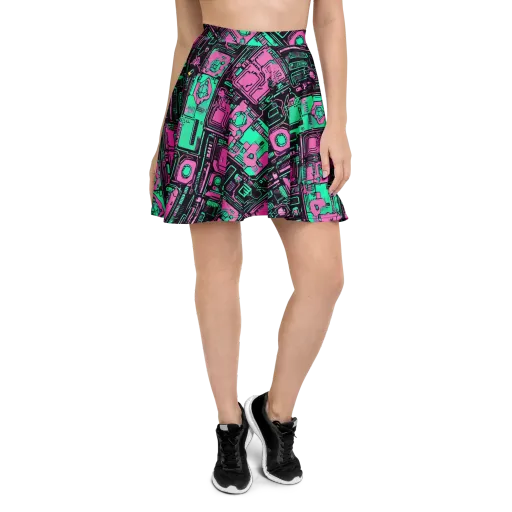 Vaporwave Voltage on a Skater Skirt