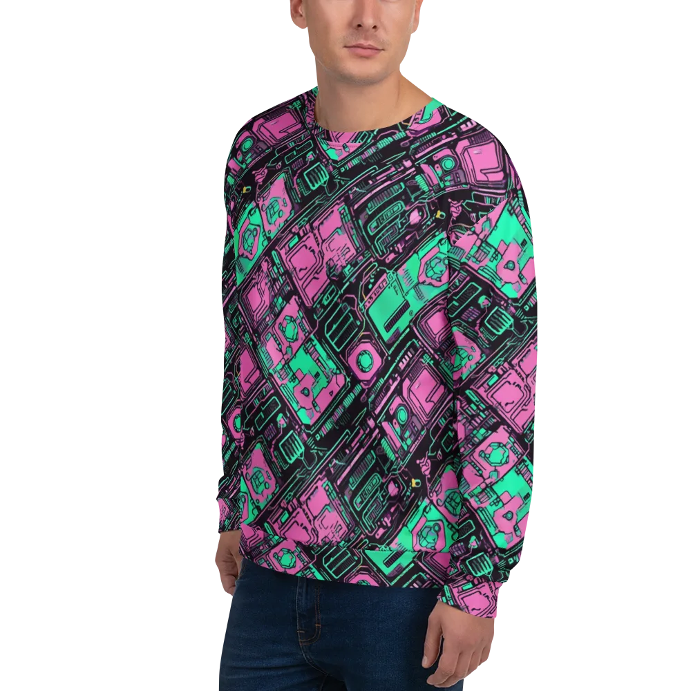 Vaporwave Voltage on Sweatshirt — Left Front