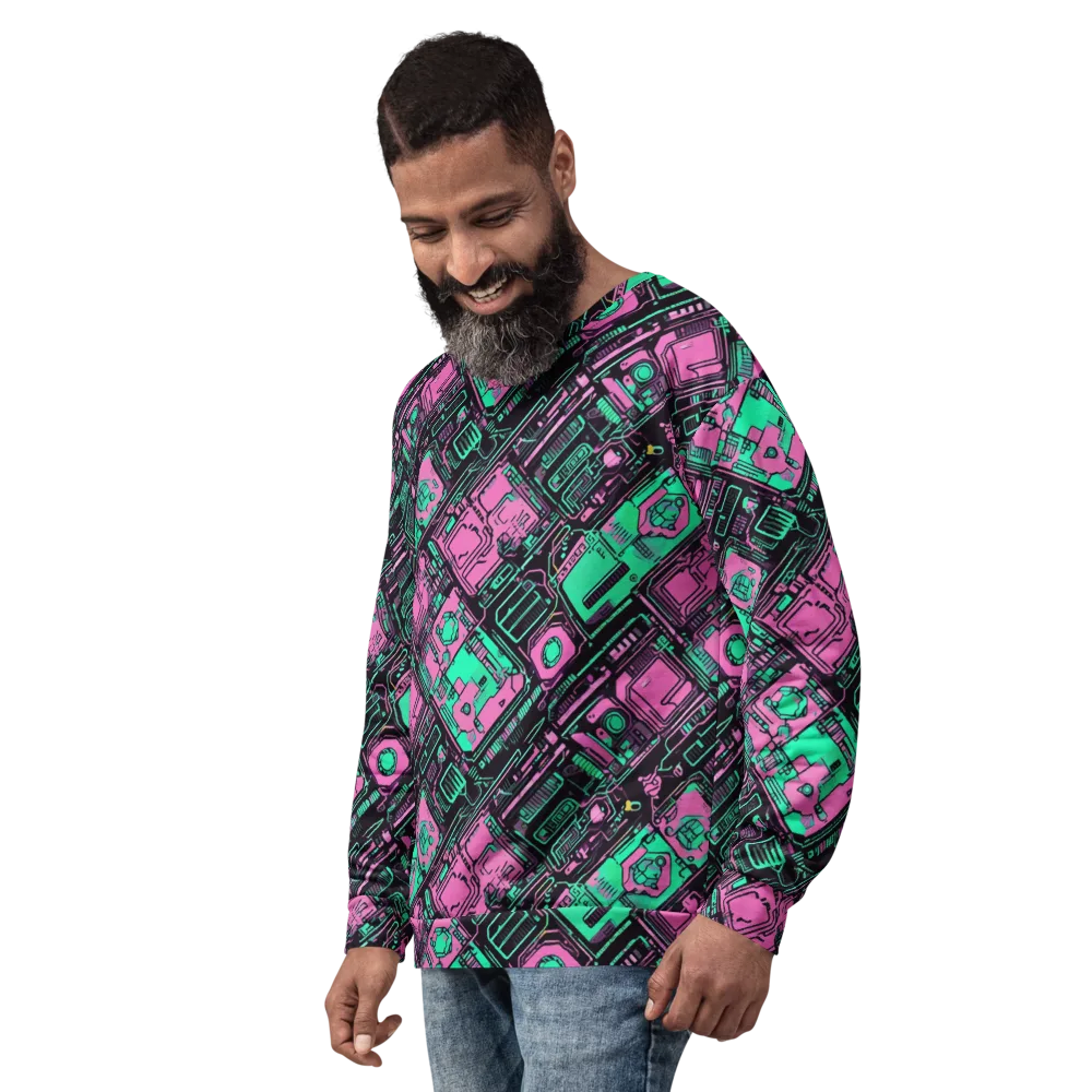 Vaporwave Voltage on Sweatshirt — Left Front
